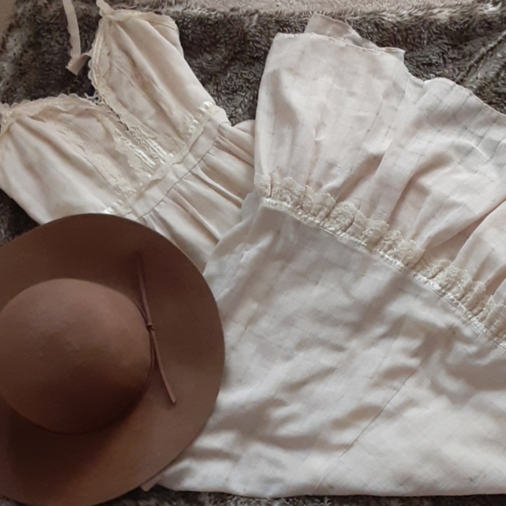 1970's Gunne Sax Muslin Empire Waist Prairie Dress